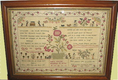 SOLD   English Sampler by Mary Vowles 1794