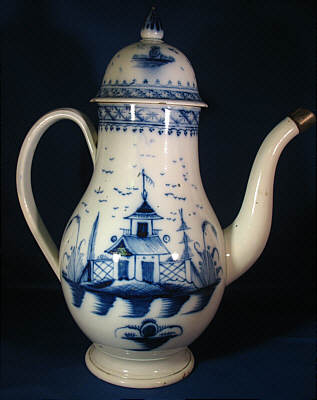 SOLD   Blue and White Chinoiserie Coffeepot