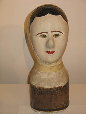 SOLD   A French Papier Mache Milliner's Head or Wig Stand