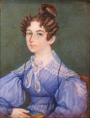 Paintings<br>Archives<br>Portrait Miniature of a Woman in a Blue Dress