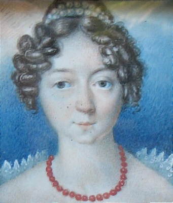 Miniature Portrait of a Young Woman on Ivory