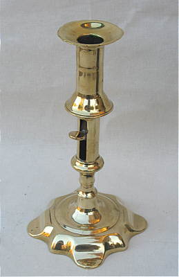 Metalware<br>Archives<br>A Single Queen Anne Petalbase Candlestick