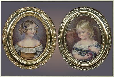 Paintings<br>Portrait Miniatures<br>A Charming Pair of Watercolor Siblings