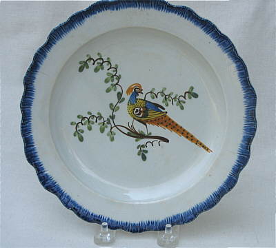 SOLD   Pearlware Peafowl Plate