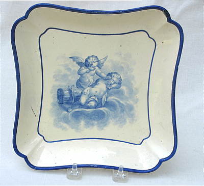 SOLD   Creamware Dish with Cherubs