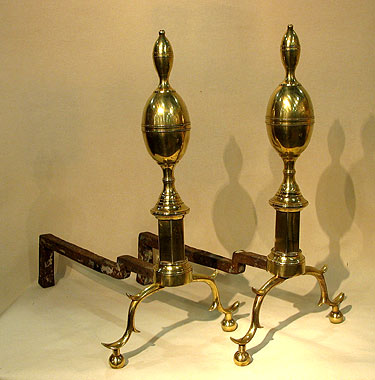 Metalware<br>Archives<br>SOLD  A Pair of Double Lemon Andirons