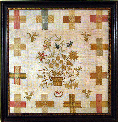 SOLD   English Darning Sampler Dated 1802