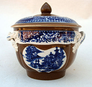 SOLD   A Pearlware Batavia Sugar Bowl