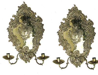 Metalware<br>Archives<br>Pair of Brass Sconces