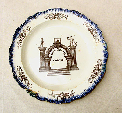 Accessories<br>Archives<br>SOLD   Pearlware Shell Edge Marriage Plate