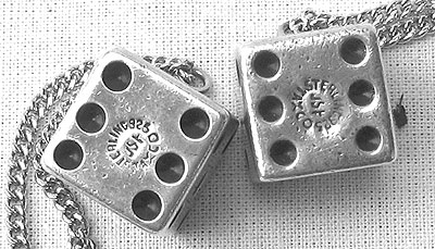 Accessories<br>Archives<br>SOLD   A Pair of Vintage Mexican Sterling Silver Dice