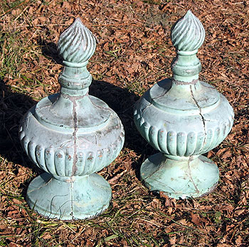 SOLD   A Pair of Copper Architectural Finials