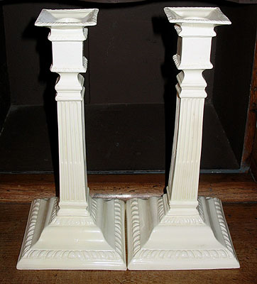 Accessories<br>Archives<br>SOLD  A Pair of 18th Century Creamware Candlesticks