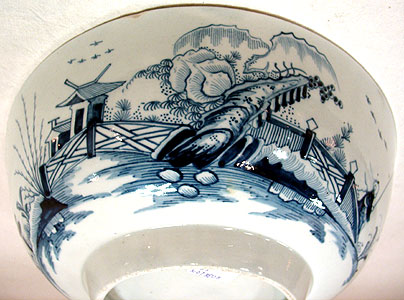 SOLD  A Blue and White Chinoiserie Bowl