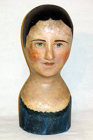Accessories<br>Archives<br>SOLD    A French Milliner's Head or Wig Stand