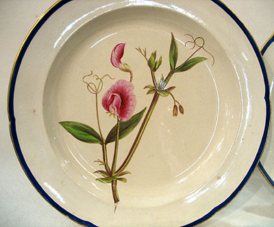 Ceramics<br>Ceramics Archives<br>SOLD  An English Creamware Botanical Plate