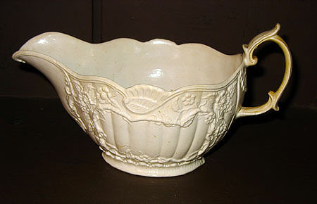 SOLD  A Mid 18th Century Saltglaze Sauceboat