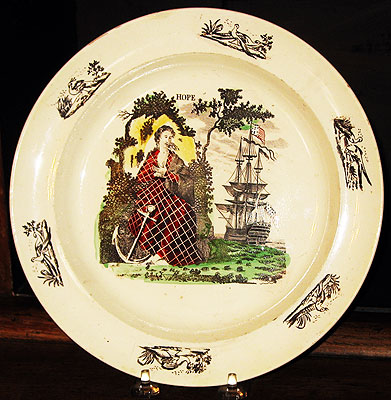 Ceramics<br>Ceramics Archives<br>SOLD  Creamware Plate with