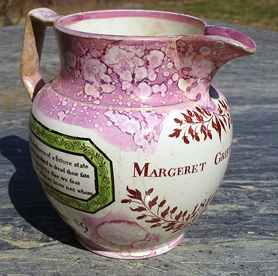 Ceramics<br>Ceramics Archives<br>SOLD  Margeret Griffiths 1819 Sunderland Jug