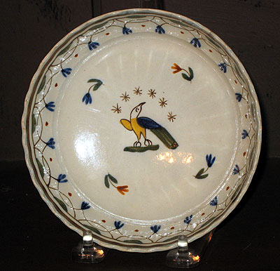 Ceramics<br>Ceramics Archives<br>Folky Pearlware Saucer with American Eagle