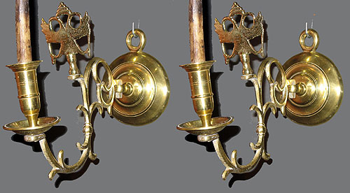 Pair of Russian Brass Sconces