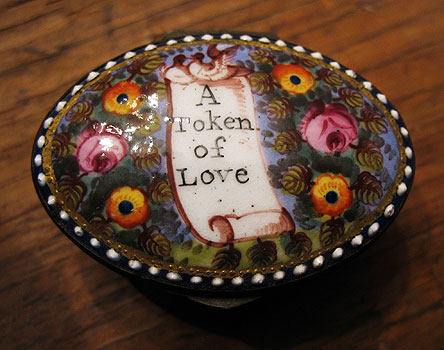 SOLD  An English Enamel Patch Box