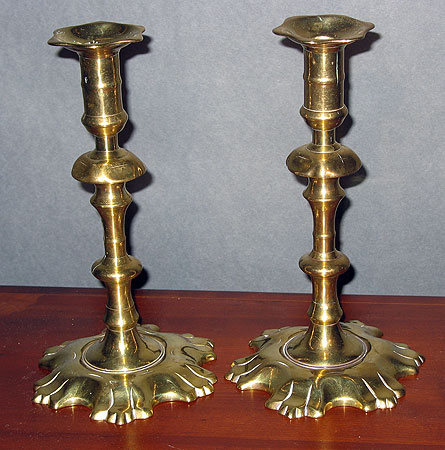 Metalware<br>Candlesticks<br>Pair of Queen Anne Candlesticks
