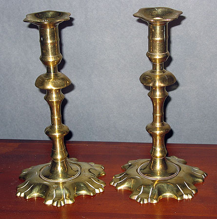 Metalware<br>Candlesticks<br>Pair of Queen Anne Candlesticks