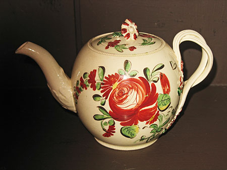 Globular Creamware Teapot