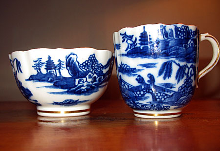 Two Caughley Soft Paste Porcelain Cups.