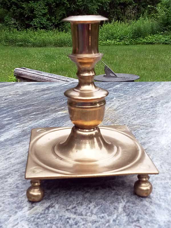 Metalware<br>Candlesticks<br>Brass Square Base Candlestick