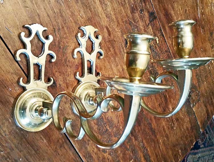 Pair of Brass Sconces