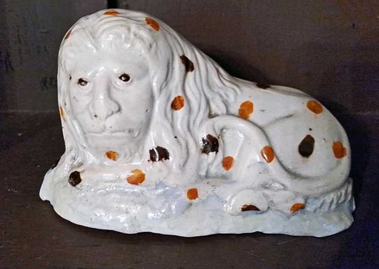 Ceramics<br>Ceramics Archives<br>Creamware lion with spots