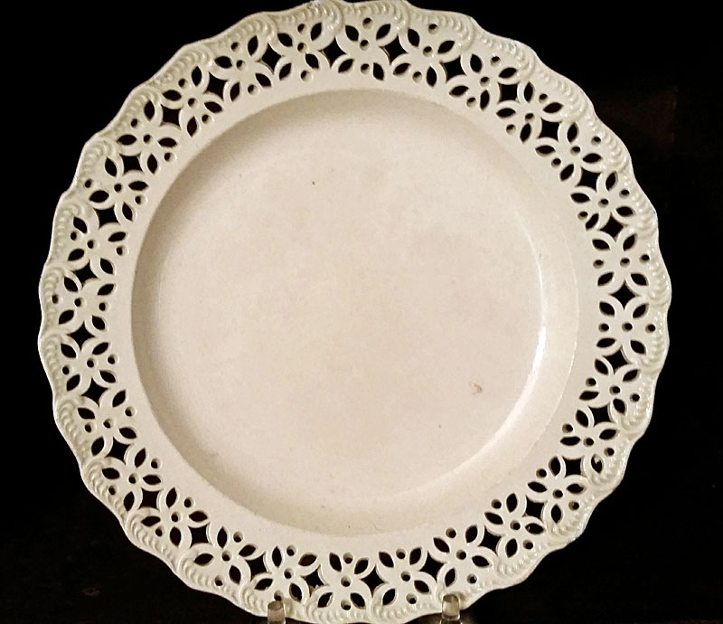 Creamware pierced plate