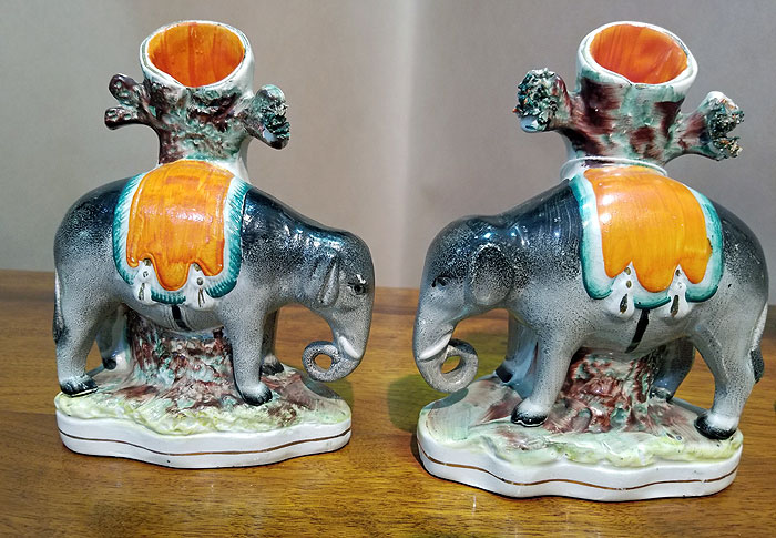 Pair of Staffordshire Elephants