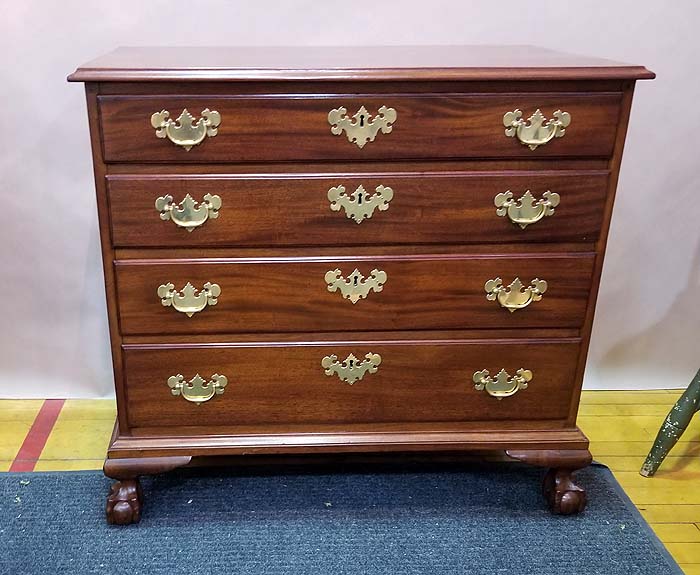 An untouched 33â€ New York Chippendale Bureau.