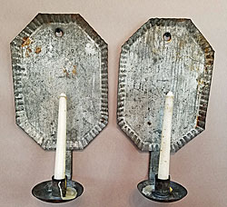 Pair of American Tin Sconces