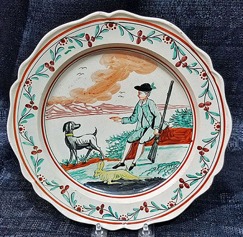 Ceramics<br>Ceramics Archives<br>Creamware plate with Hunter