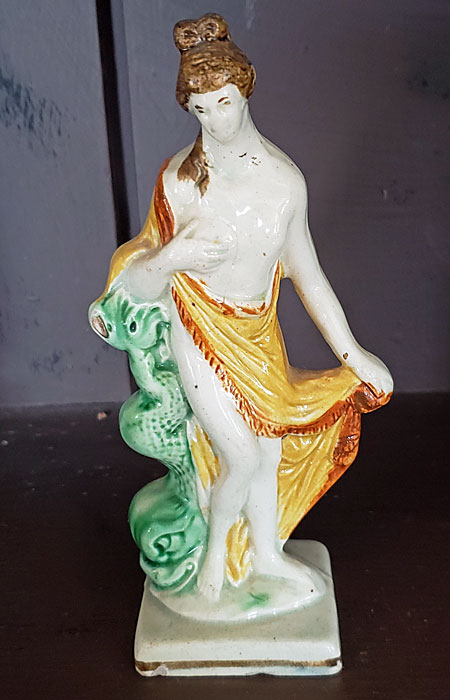 Ceramics<br>18th Century<br>Prattware figure of Amphritite