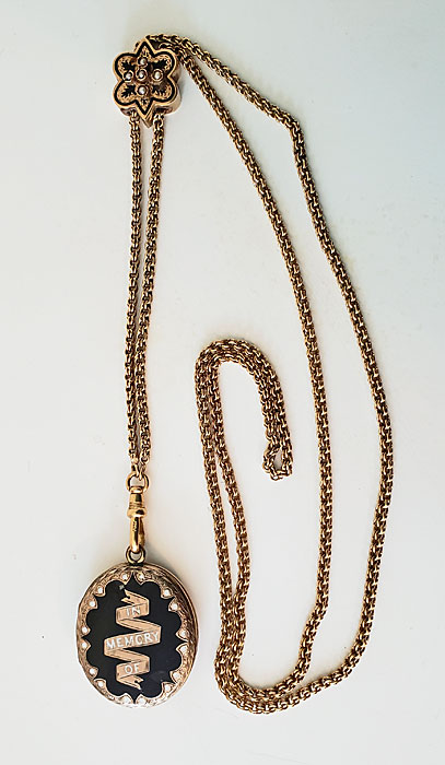 14 K Gold Slide Chain with Memorial Locket