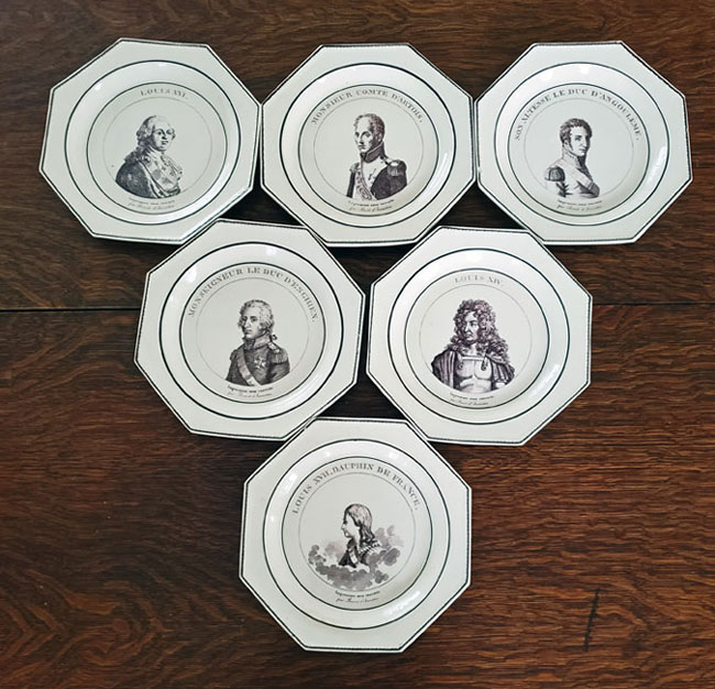 Ceramics<br>19th Century<br>Set of Six French Portrait Plates