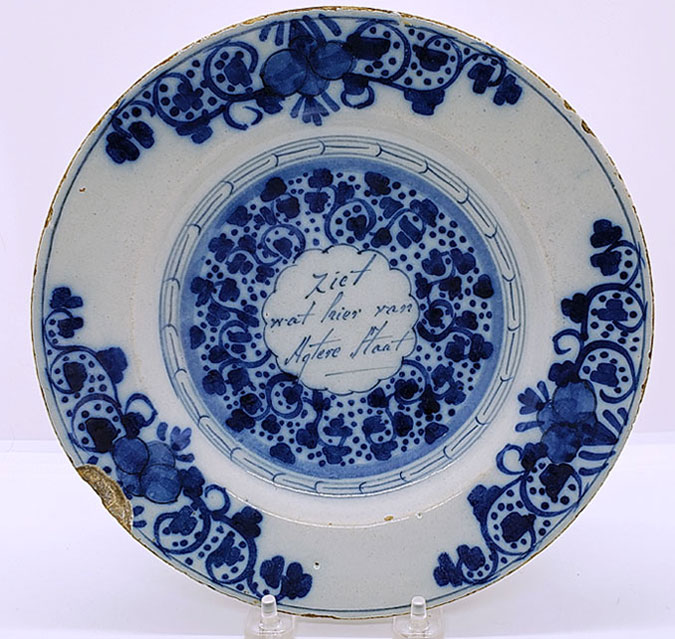 Amusing Dutch Delft 18th century Plate