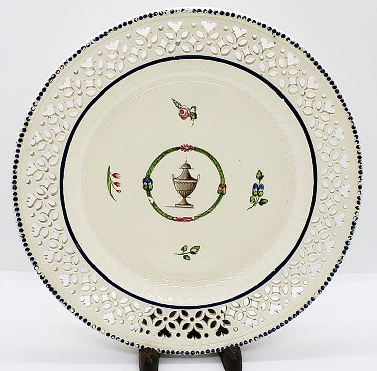 Ceramics<br>18th Century<br>Herculaneum Plate with Pierced Border