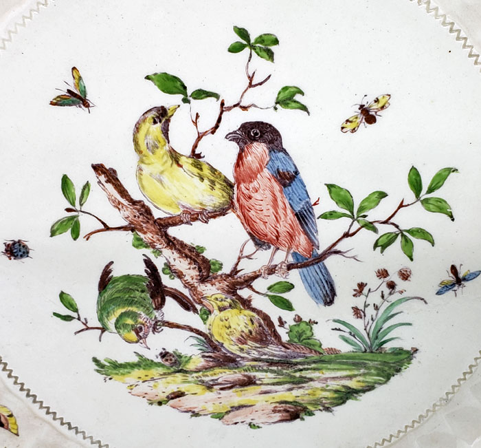 Creamware Pierced Edge Plate with Birds