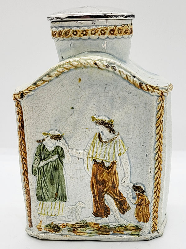 Ceramics<br>Ceramics Archives<br>Prattware Tea Canister with Silver Cover