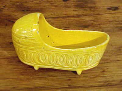 Ceramics<br>Ceramics Archives<br>SOLD  Yellow-glazed Creamware Cradle