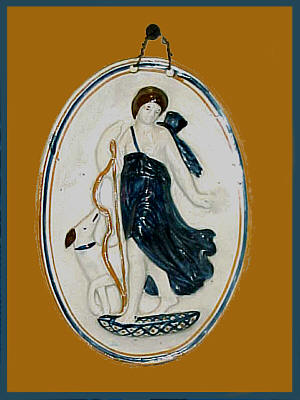 Ceramics<br>Ceramics Archives<br>SOLD   Pearlware Plaque of Diana