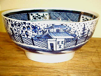 Ceramics<br>Ceramics Archives<br>SOLD   Chinese House Decorated Pearlware Bowl