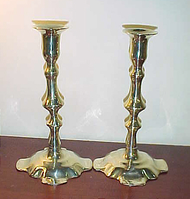 Pair of Queen Anne Candlesticks