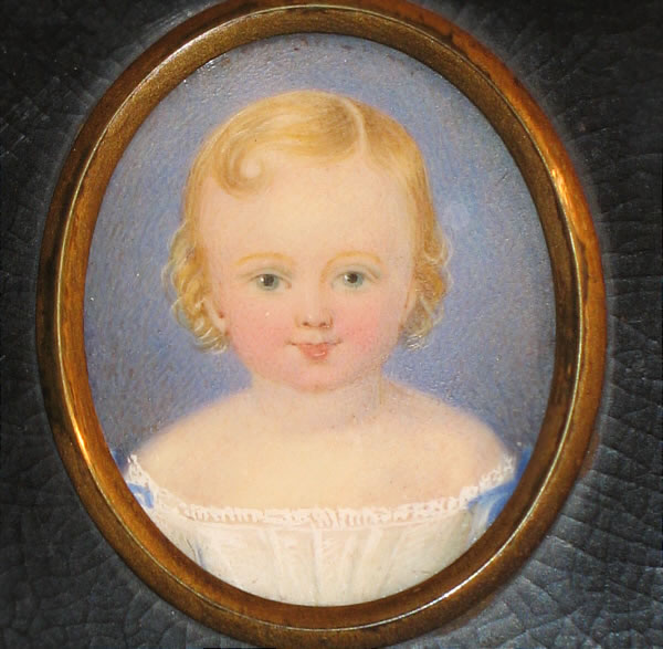 LOVELY MINIATURE PORTRAIT ON IVORY OF A YOUNG CHILD